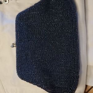 Vintage Blue beaded eve/purse 60's